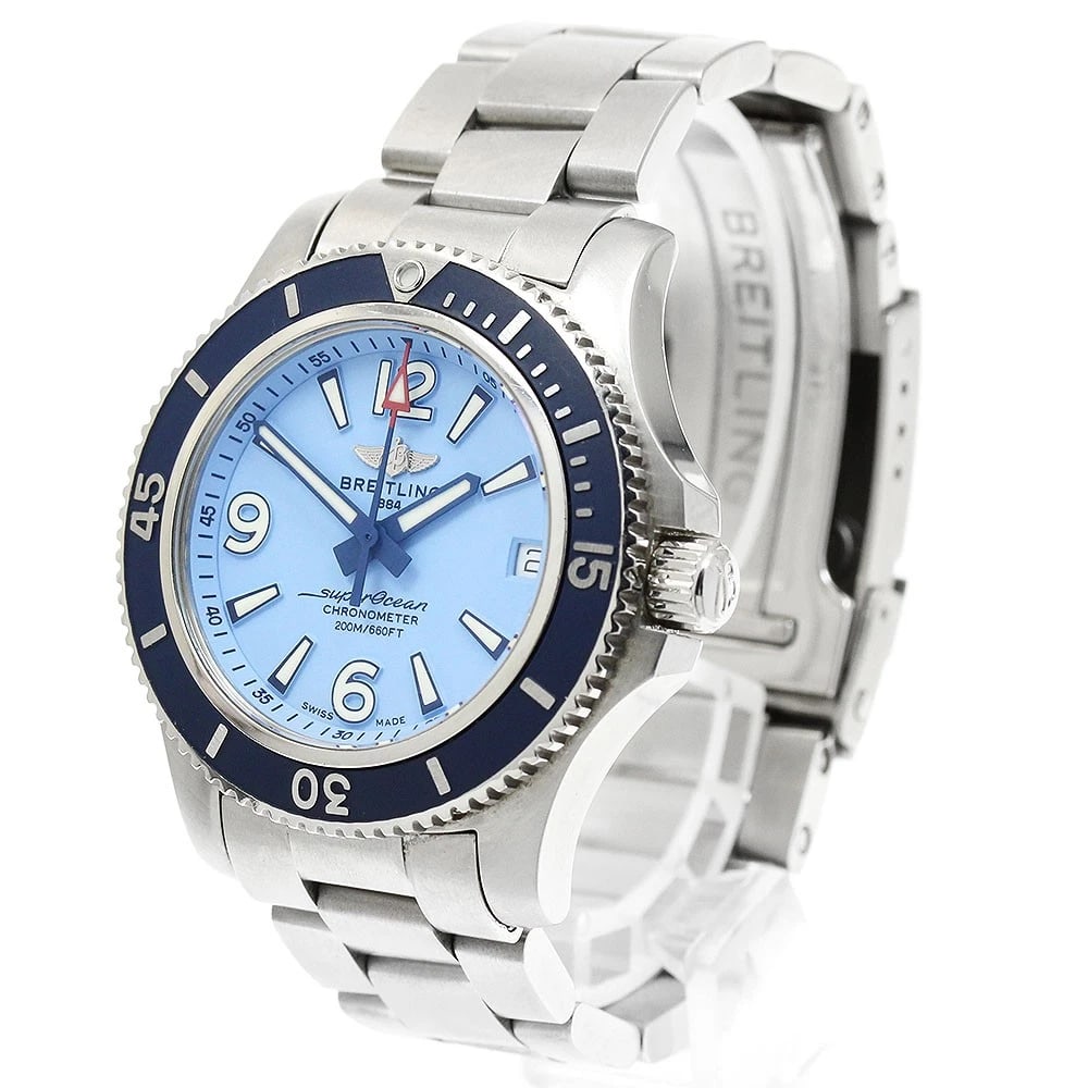 BREITLING SUPER OCEAN DATE BLUE AUTOMATIC WATCH - 2