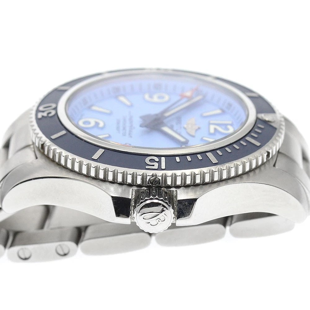 BREITLING SUPER OCEAN DATE BLUE AUTOMATIC WATCH - 4