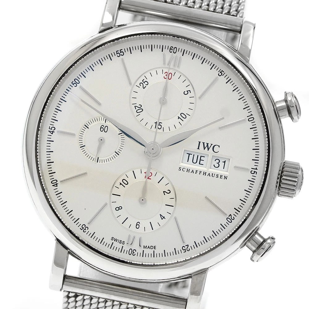 IWC SCHAFFHAUSEN PORTOFINO CHRONOGRAPH AUTOMATIC WATCH: IWC SCHAFFHAUSEN Portofino Chronograph Automatic Watch Brand: IWC SCHAFFHAUSEN Type: Wristwatch Material: Band Material Stainless Steel, Case Material Stainless Steel Color: Band Color Silver, Dial Co