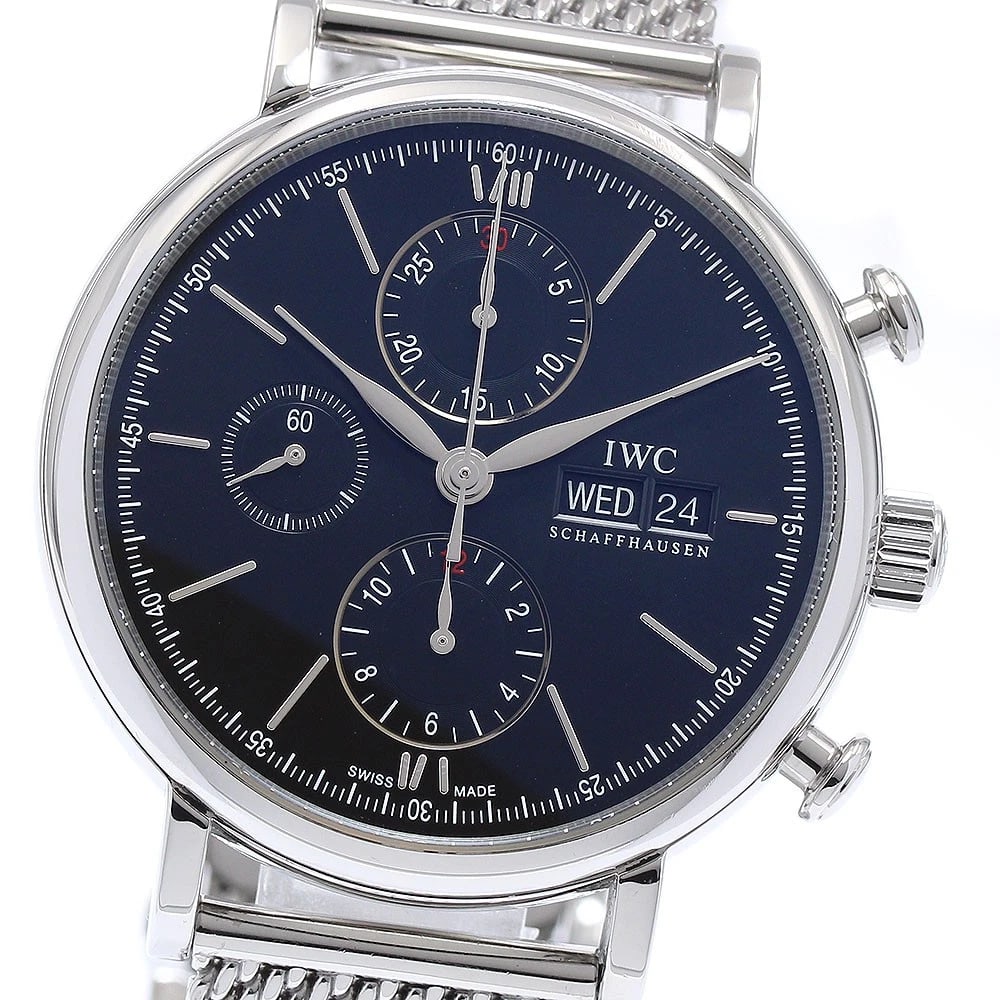 IWC SCHAFFHAUSEN PORT FINO CHRONOGRAPH AUTOMATIC WATCH: IWC SCHAFFHAUSEN Port Fino Chronograph Automatic Watch Brand: IWC SCHAFFHAUSEN Type: Wristwatch Material: Band Material Stainless Steel, Case Material Stainless Steel Color: Band Color Silver, Dial