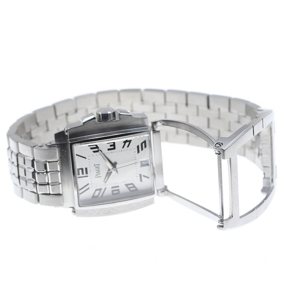 PIAGET UPSTREAM DATE SILVER AUTOMATIC WATCH - 4