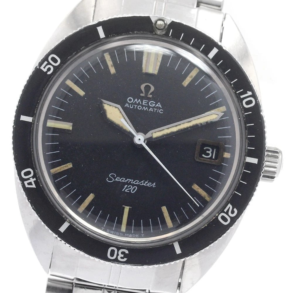 OMEGA SEAMASTER BLACK DIAL AUTOMATIC MEN'S WATCH: OMEGA Seamaster black Dial Automatic Men's Watch Brand: OMEGA Type: Wristwatch Material: Band Material Stainless Steel, Case Material Stainless Steel / Stainless Steel Color: Band Color Silver, Dial C