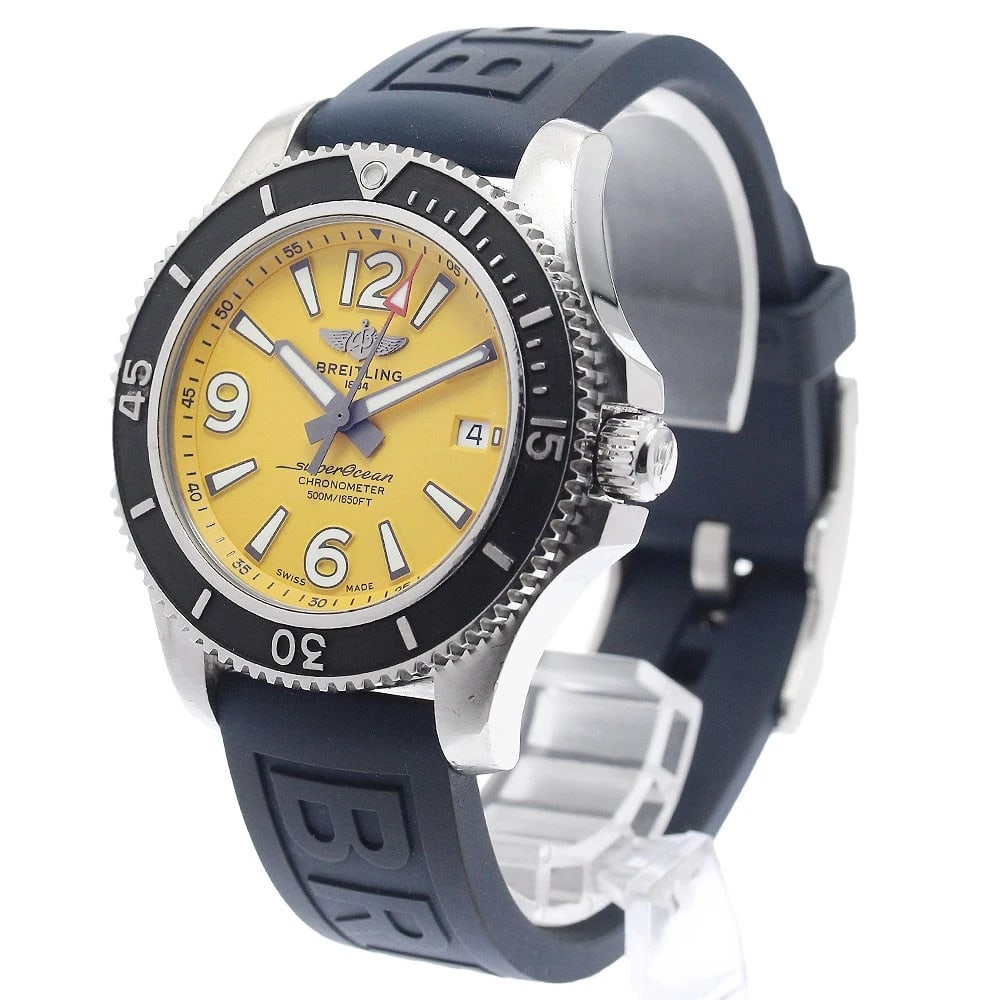 BREITLING SUPER OCEAN DATE YELLOW AUTOMATIC WATCH - 2