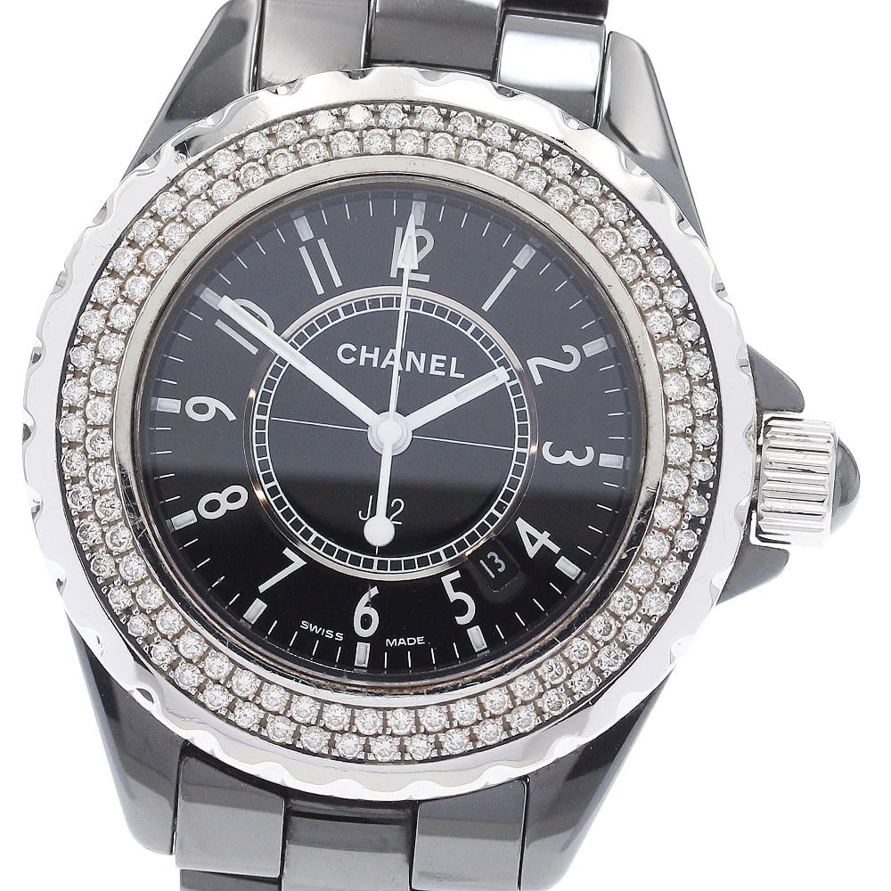 CHANEL BLACK CERAMIC DIAMOND BEZEL QUARTZ LADIES WATCH: CHANEL black ceramic diamond bezel Quartz Ladies Watch Brand: CHANEL Type: Wristwatch Material: Band Material Ceramic / stainless steel, Case Material Ceramic / stainless steel / Ceramic / stainless s
