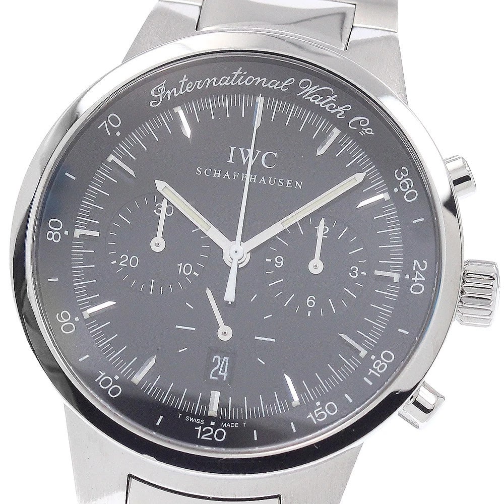 IWC SCHAFFHAUSEN GST CHRONOGRAPH BLACK DIAL QUARTZ WATCH: IWC SCHAFFHAUSEN GST Chronograph black Dial Quartz Watch Brand: IWC SCHAFFHAUSEN Type: Wristwatch Material: Band Material Stainless Steel, Case Material Stainless Steel / Stainless Steel Color: Band C