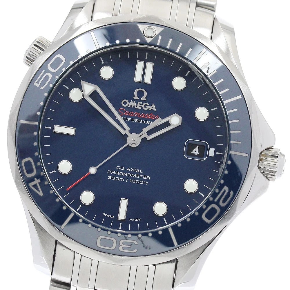 OMEGA SEAMASTER CO AXIAL AUTOMATIC WATCH: OMEGA Seamaster Co Axial Automatic Watch Brand: OMEGA Type: Wristwatch Material: Band Material Stainless Steel, Case Material stainless Steel /stainless steel Color: Band Color Silver, Dial Color Navy