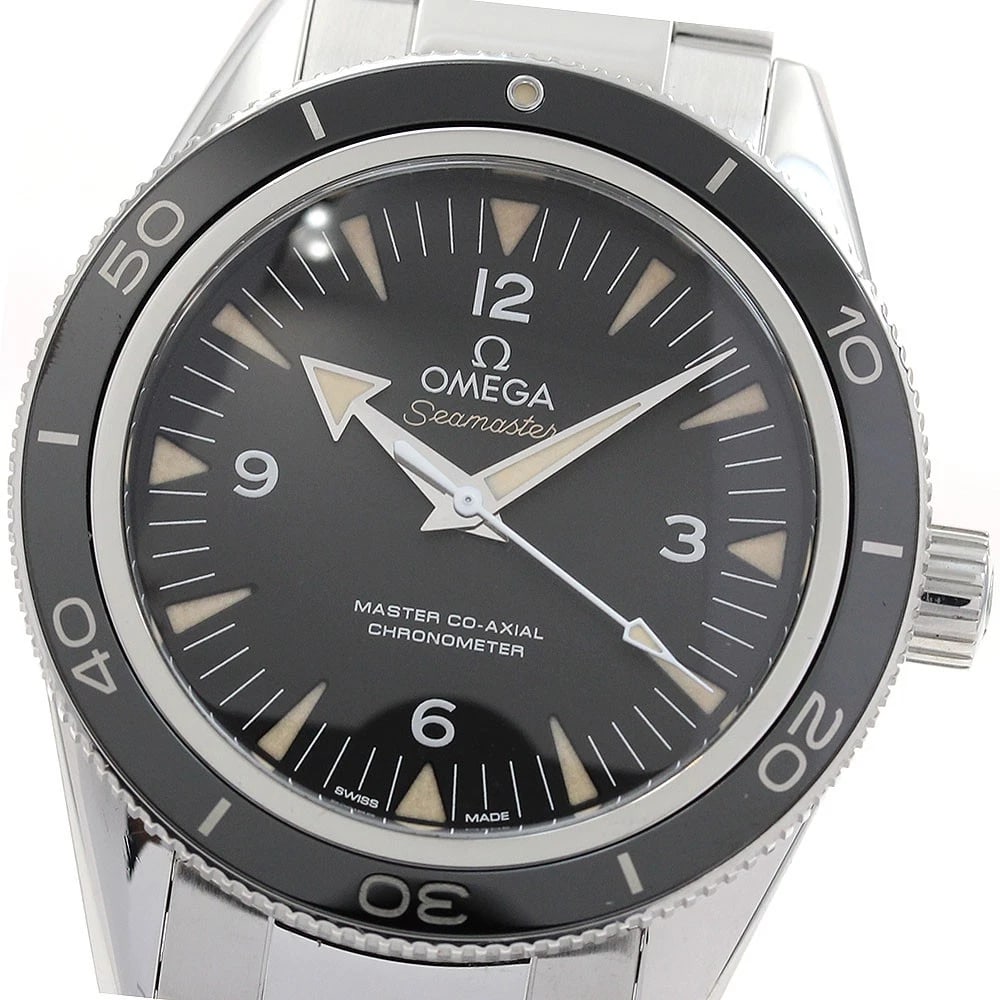 OMEGA SEAMASTER AUTOMATIC WATCH: OMEGA Seamaster Automatic Watch Brand: OMEGA Type: Wristwatch Material: Band Material Stainless Steel, Case Material Stainless Steel / Stainless Steel Color: Band Color Silver, Dial Color black, Case