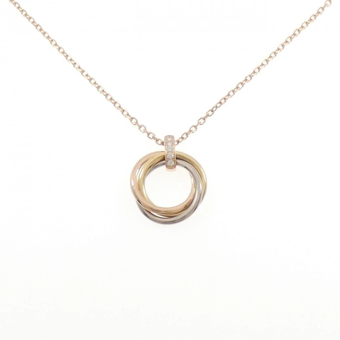 CARTIER TRINITY NECKLACE: Cartier Trinity Necklace Brand: CARTIER Type: Cartier Necklace Material: 750 Yellow Gold/750 White Gold/750 Pink Gold, Main Stone/Creation Natural Color: Yellow Gold/ White Gold/ Pink Gold Size: