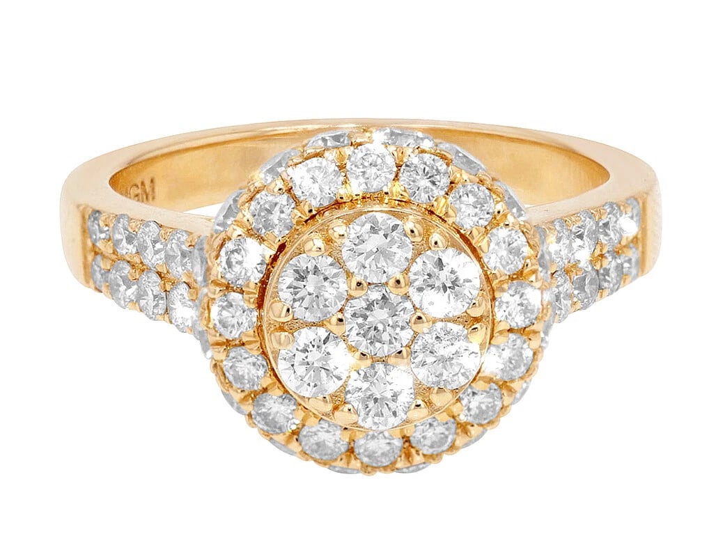 ROUND FLOWER CLUSTER DIAMOND RING - 2