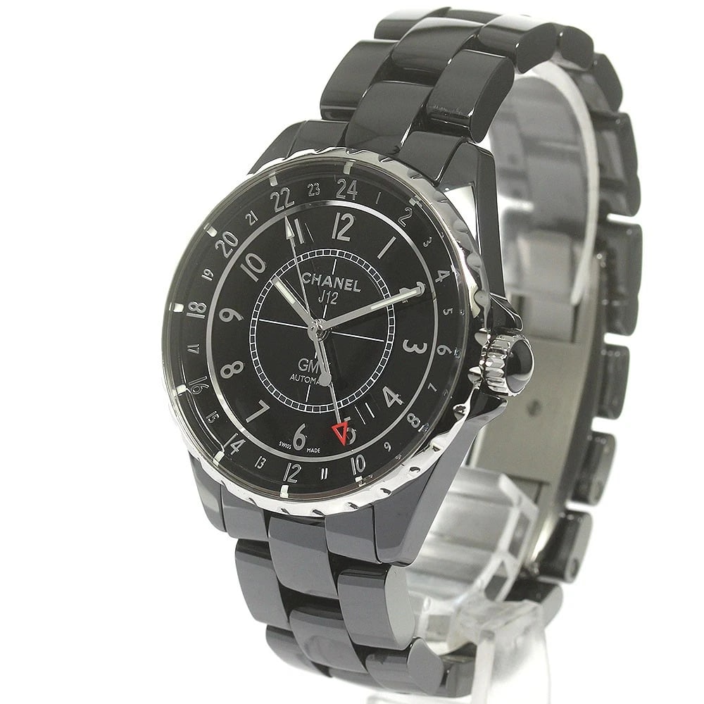 CHANEL BLACK CERAMIC BLACK DIAL AUTOMATIC WATCH - 2