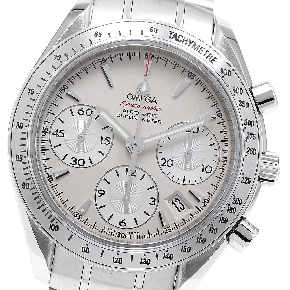 OMEGA SPEEDMASTER DATE AUTOMATIC WATCH: OMEGA Speedmaster Date Automatic Watch Brand: OMEGA Type: Wristwatch Material: Band Material Stainless Steel, Case Material Stainless Steel / Stainless Steel Color: Band Color Silver, Dial Color Silve