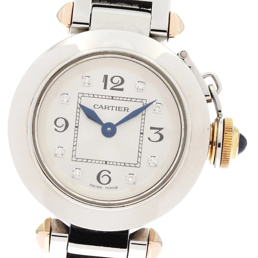 CARTIER MISPACHA WJ DIAMOND SILVER DIAL QUARTZ LADIES WATCH: CARTIER Mispacha WJ diamond Silver Dial Quartz Ladies Watch Brand: CARTIER Type: Wristwatch Material: Band Material Stainless Steel/PG, Case Material Stainless Steel / Stainless Steel Color: Band