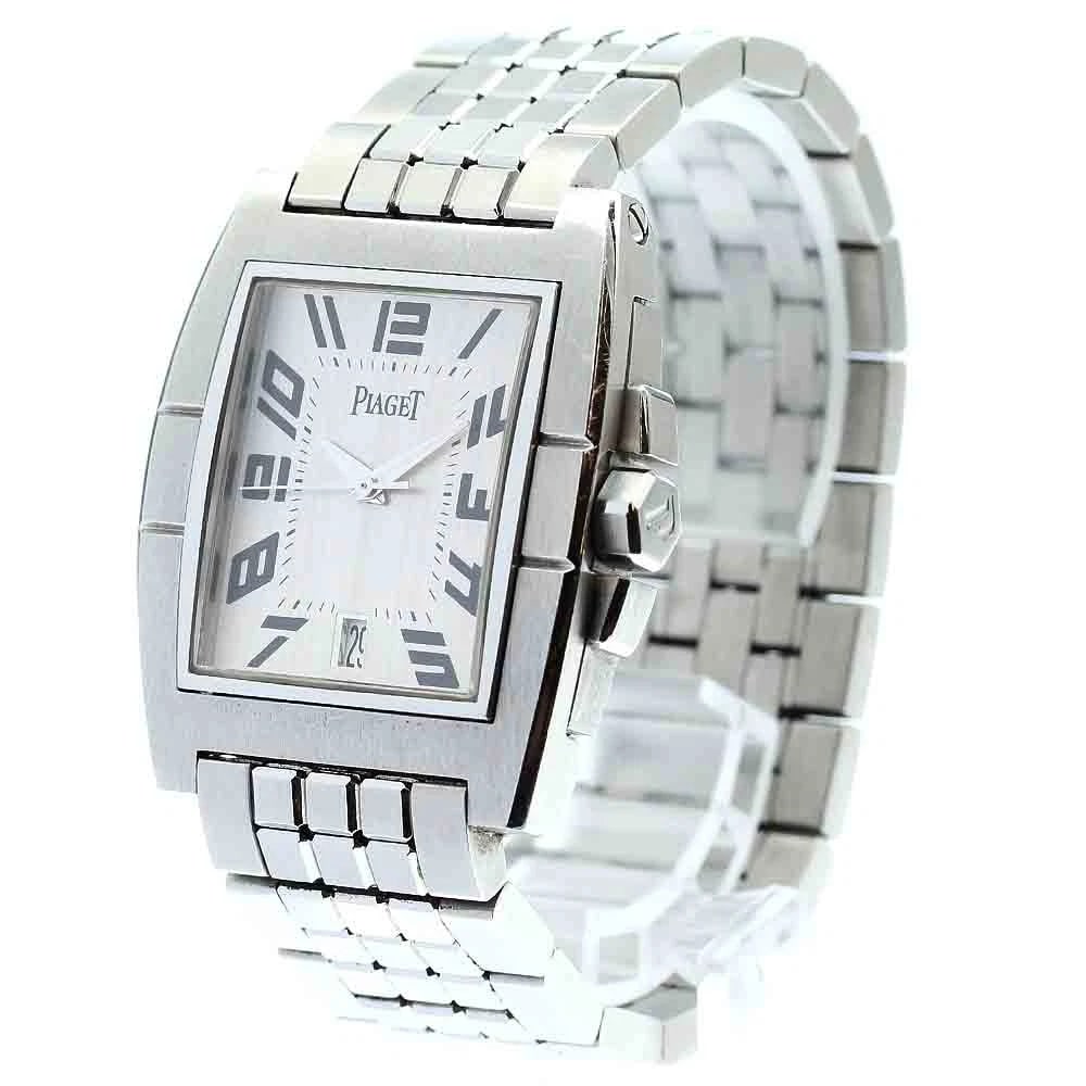 PIAGET UPSTREAM DATE SILVER AUTOMATIC WATCH - 2