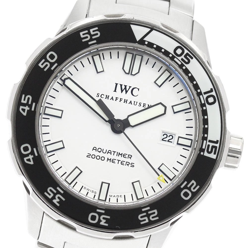 IWC SCHAFFHAUSEN AQUA TIMER DATE WHITE DIAL AUTOMATIC MEN'S WATCH: IWC SCHAFFHAUSEN Aqua timer Date white Dial Automatic Men's Watch Brand: IWC SCHAFFHAUSEN Type: Wristwatch Material: Band Material Stainless Steel, Case Material Stainless Steel / Stainless Steel