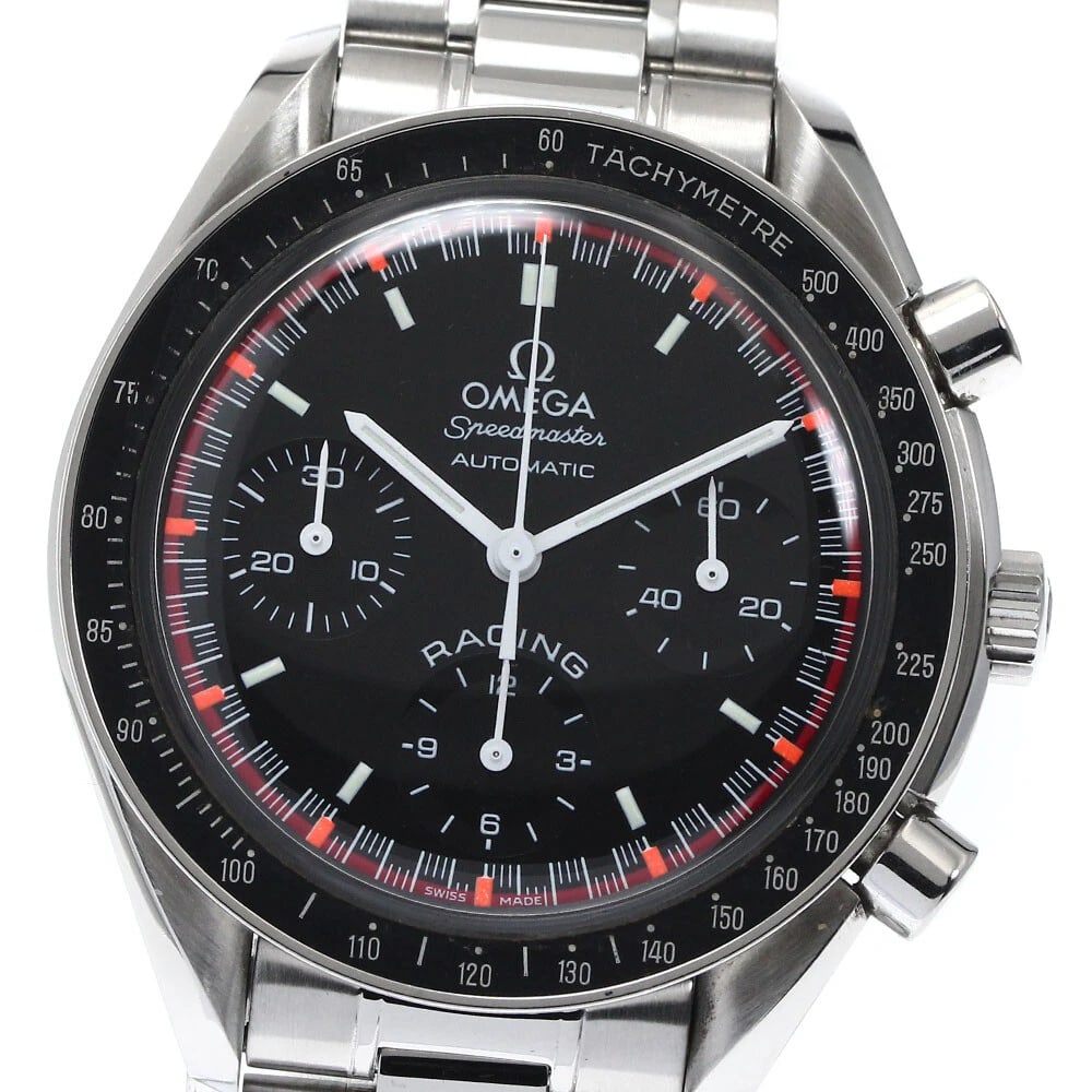 OMEGA SPEEDMASTER WATCH: OMEGA Speedmaster Watch Brand: OMEGA Type: Wristwatch Material: Band Material Stainless Steel, Case Material Stainless Steel / Stainless Steel Color: Band Color Silver, Dial Color black, Case Color
