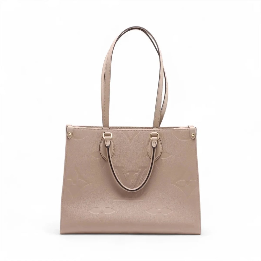 LOUIS VUITTON MONOGRAM EMPREINTE ON THE GO MM BEIGE: Louis Vuitton monogram empreinte On the Go MM Beige Brand: Louis Vuitton Type: Tote bag Material: none Color: Beige Size: Height:10.4inch Length:13.6inch Depth:5.9inch Handle height:4.9inch Access