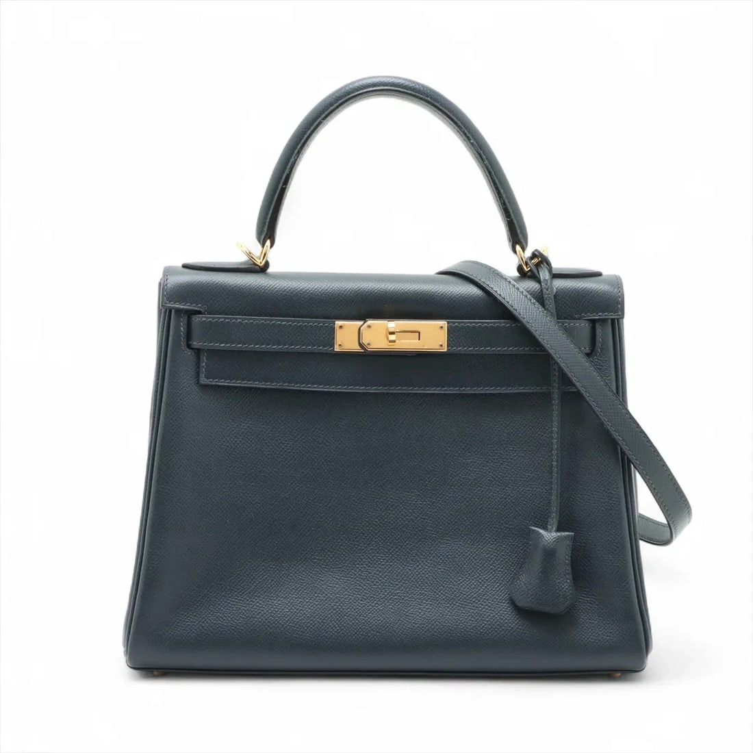 HERMES KELLY 28 LE TOURNAY CUSHBELL BLUE INDIGO GOLD: Hermes Kelly 28 Le Tournay Cushbell Blue Indigo Gold Brand: Hermès Type: Hand bag Material: Cushbell Color: Blue Indigo Size: Height:8.1inch Length:11.0inch Depth:4.5inch Handle height:3.9inch Acc