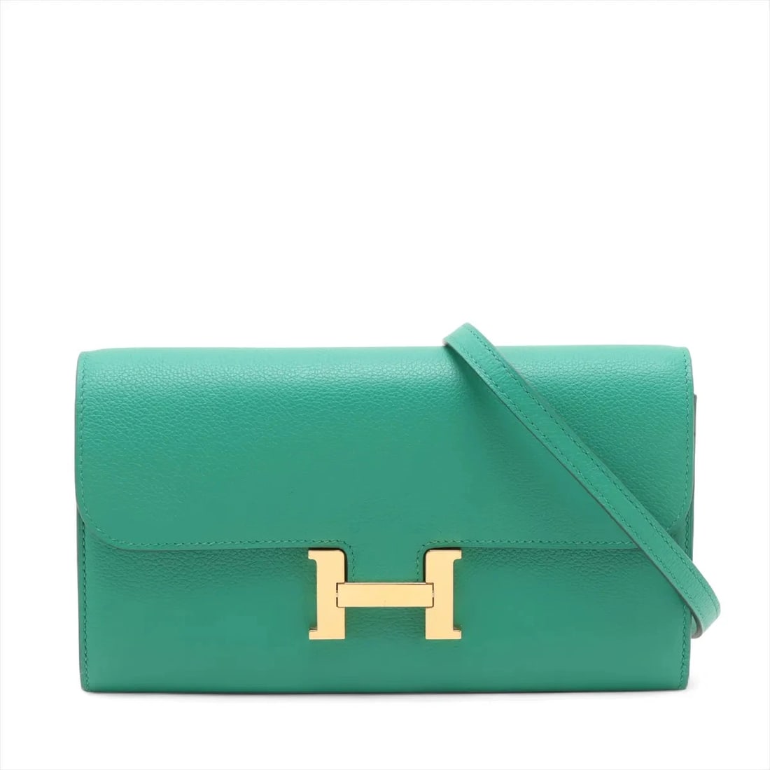 HERMES CONSTANCE LONG TOGO EVERCOLOR VERT VERTIGO GOLD: Hermes Constance Long Togo Evercolor Vert vertigo Gold Brand: Hermès Type: Shoulder bag Material: Evercolor Color: Vert vertigo Size: Height:4.5inchLength:8.1inchDepth:1.4inch Accessories: None