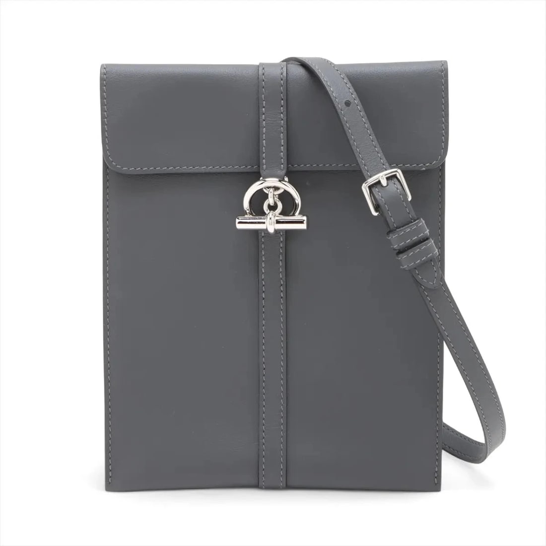 HERMES GLENAN TOGO VEAU SWIFT ARDOISE SILVER: Hermes Glenan Togo Veau Swift Ardoise Silver Brand: Hermès Type: Shoulder bag Material: Veau Swift Color: Ardoise Size: Height:7.5inchLength:5.7inchDepth:0.2inch Accessories: None Accessor