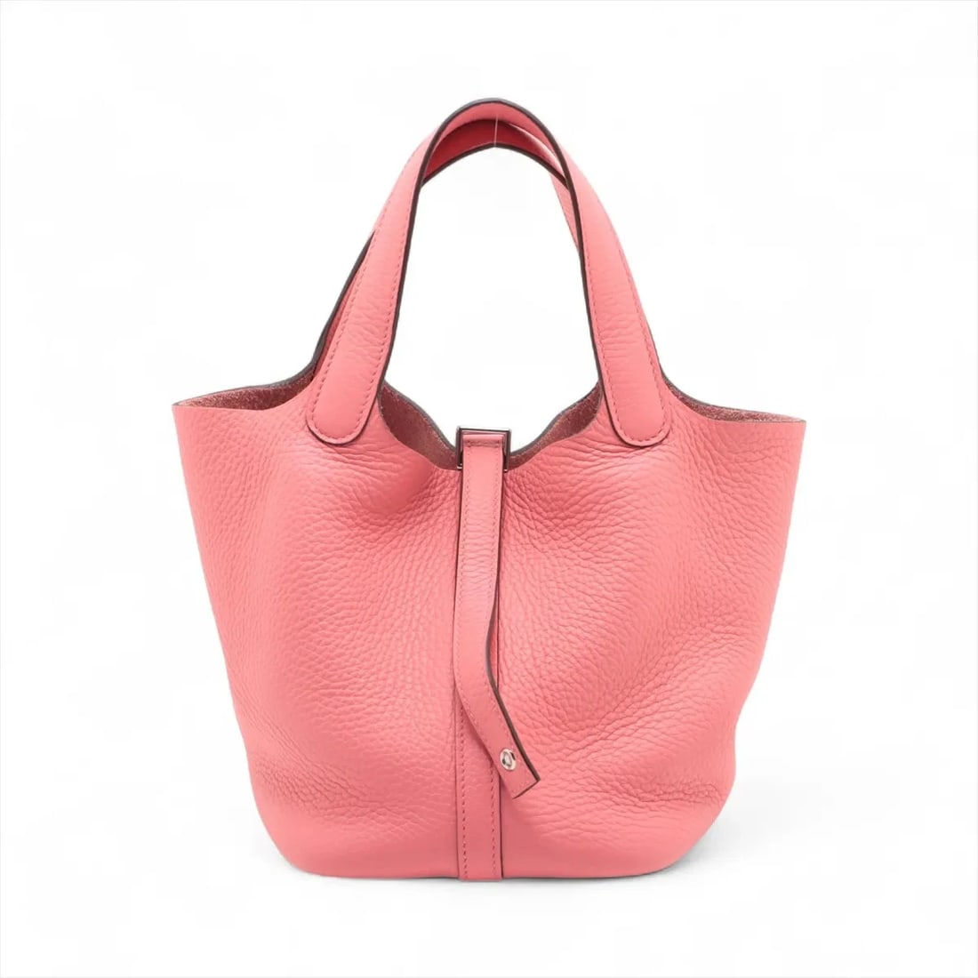 HERMES PICOTIN LOCK 18 PM TAURILLON CLEMENCE: Hermes Picotin Lock 18 PM Taurillon Clemence Brand: Hermès Type: Hand bag Material: Taurillon Clemence Color: Rose Azalee Size: Height:7.1inch Length:7.3inch Depth:5.3inch Handle height:4.9inch Ac