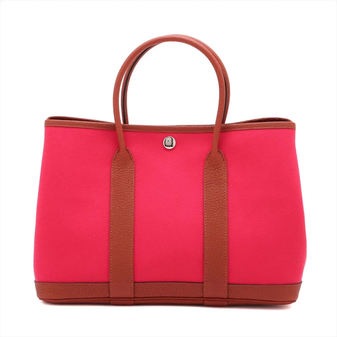 HERMES GARDEN PARTY 30 TPM VERSO TWAL OFFICIE X NEGONDA: Hermes Garden Party 30 TPM Verso Twal Officie x Negonda Brand: Hermès Type: Hand bag Material: Toile Officier × Negonda Color: Rose Extreme x Rouge Venetian x Cuivre Size: Height:8.3inch Length:11.8