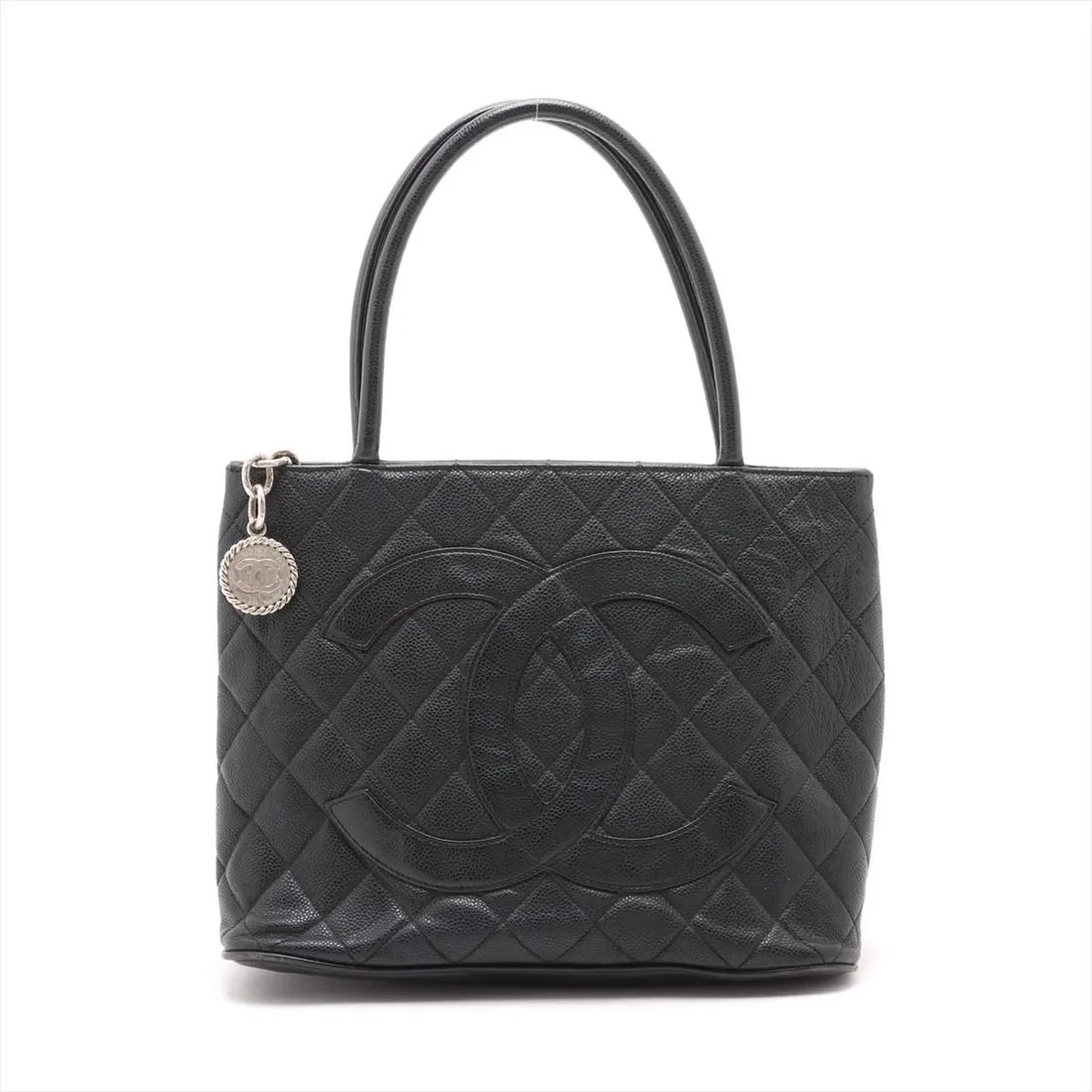 CHANEL RE-RELEASE CAVIAR SKIN TOTE BAG BLACK: Chanel Re-release Caviar Skin Tote bag Black Brand: Chanel Type: Tote bag Material: Caviar Skin Color: Black Size: Height:9.1inch Length:11.8inch Depth:5.5inch Handle height:6.1inch Accessories: N