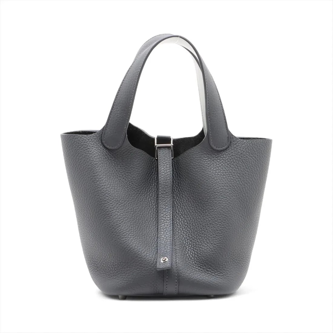 HERMES PICOTIN LOCK 18 PM ECLAT TAURILLON CLEMENCE: Hermes Picotin Lock 18 PM Eclat Taurillon Clemence Brand: Hermès Type: Hand bag Material: Taurillon Clemence Color: Ardoise x Glyplatinum Size: Height:7.1inch Length:7.1inch Depth:5.3inch Handle heig
