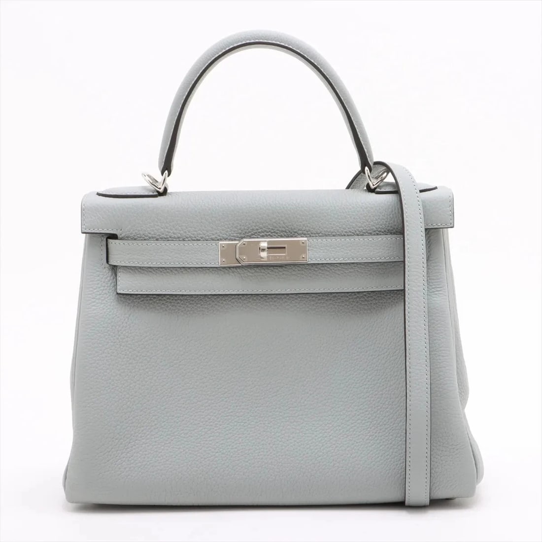 HERMES KELLY 28 LE TOURNAY TOGO BLUE GLACIER SILVER: Hermes Kelly 28 Le Tournay Togo Blue glacier Silver Brand: Hermès Type: Hand bag Material: Togo Color: Blue glacier Size: Height:8.1inch Length:10.8inch Depth:4.7inch Handle height:3.7inch Accesso