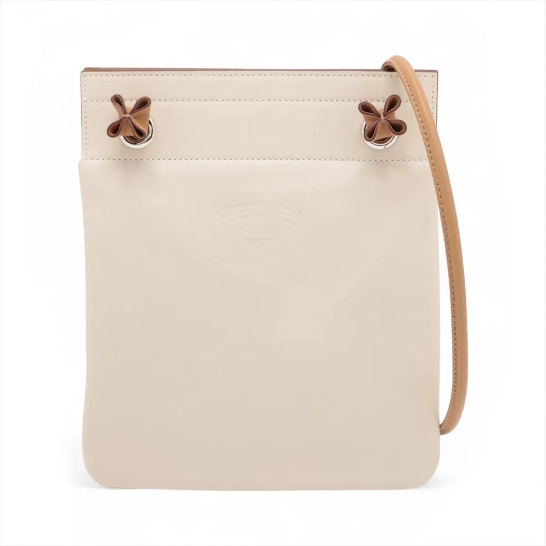 HERMES ALINE MINI VEAU SWIFT NATA X BISCUIT SILVER: Hermes Aline Mini Veau Swift Nata x biscuit Silver Brand: Hermès Type: Shoulder bag Material: Veau Swift Color: Nata x biscuits Size: Height:9.1inchLength:7.5inchDepth:0.4inch Accessories: None