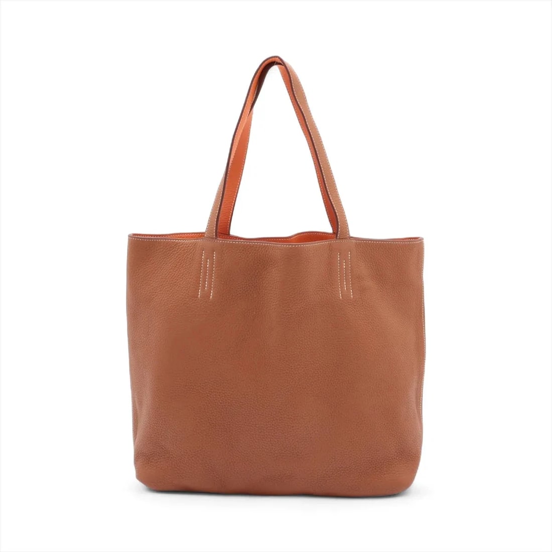 HERMES DOUBLE SENSE 36 TAURILLON CLEMENCE: Hermes Double Sense 36 Taurillon Clemence Brand: Hermès Type: Tote bag Material: Taurillon Clemence Color: Gold × Orange Size: Height:12.4inch Length:13.8inch Depth:4.7inch Handle height:8.9inch A