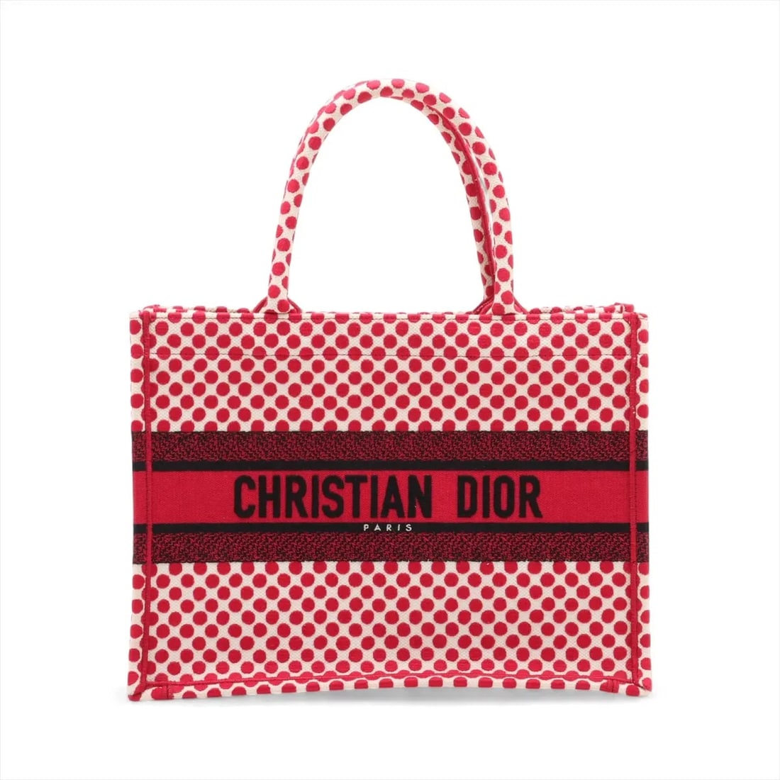 CHRISTIAN DIOR BOOK TOTE MEDIUM CANVAS TOTE BAG: Christian Dior Book Tote Medium canvas Tote bag Brand: Christian Dior Type: Tote bag Material: canvas Color: Red Size: Height:10.6inch Length:14.4inch Depth:6.5inch Handle height:6.1inch Accessori