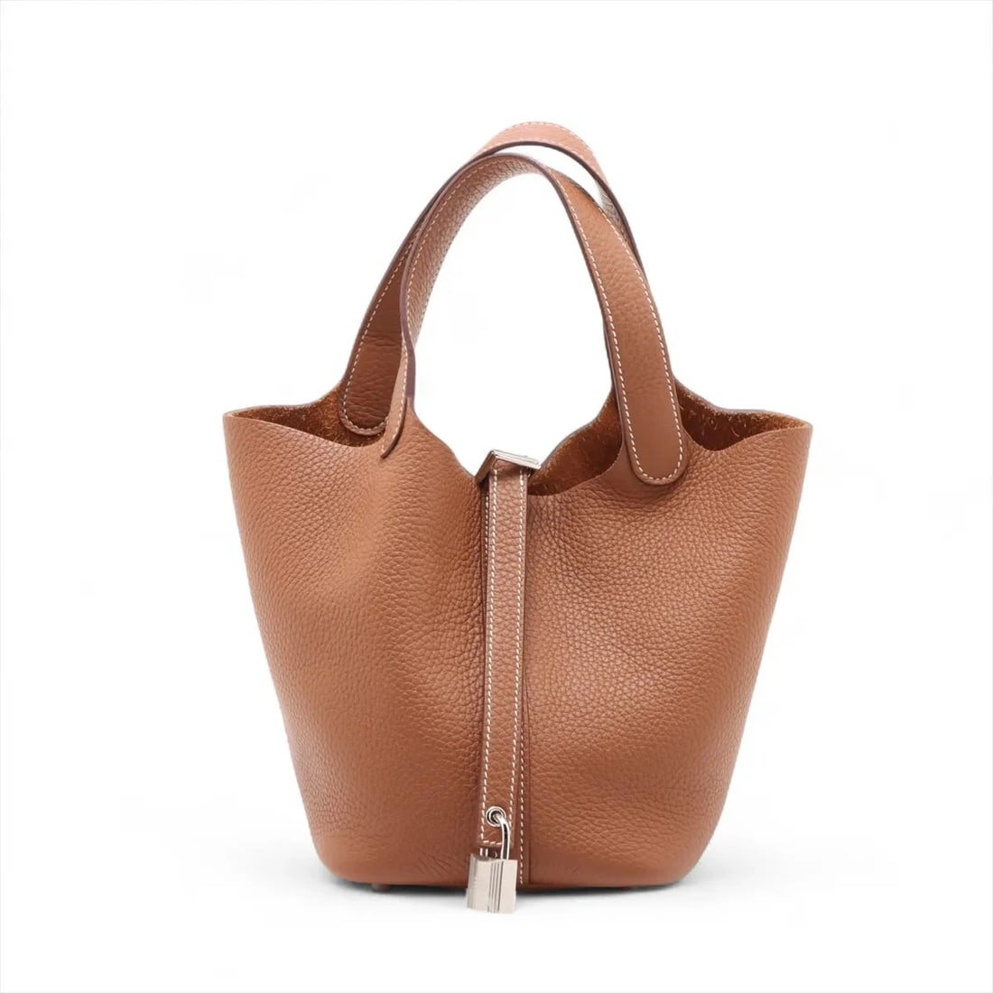 HERMES PICOTIN LOCK 18 PM TAURILLON CLEMENCE: Hermes Picotin Lock 18 PM Taurillon Clemence Brand: Hermès Type: Hand bag Material: Taurillon Clemence Color: Gold Size: Height:7.3inch Length:7.1inch Depth:5.1inch Handle height:5.3inch Accessori