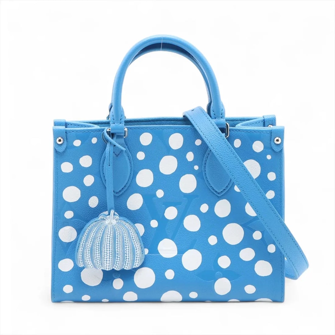 LOUIS VUITTON X YAYOI KUSAMA EMPREINTE BLUE: Louis Vuitton x Yayoi Kusama Empreinte Blue Brand: Louis Vuitton x Yayoi Kusama Type: Hand bag Material: none Color: Blue Size: Height:7.5inch Length:9.8inch Depth:4.1inch Handle height:3.5inch