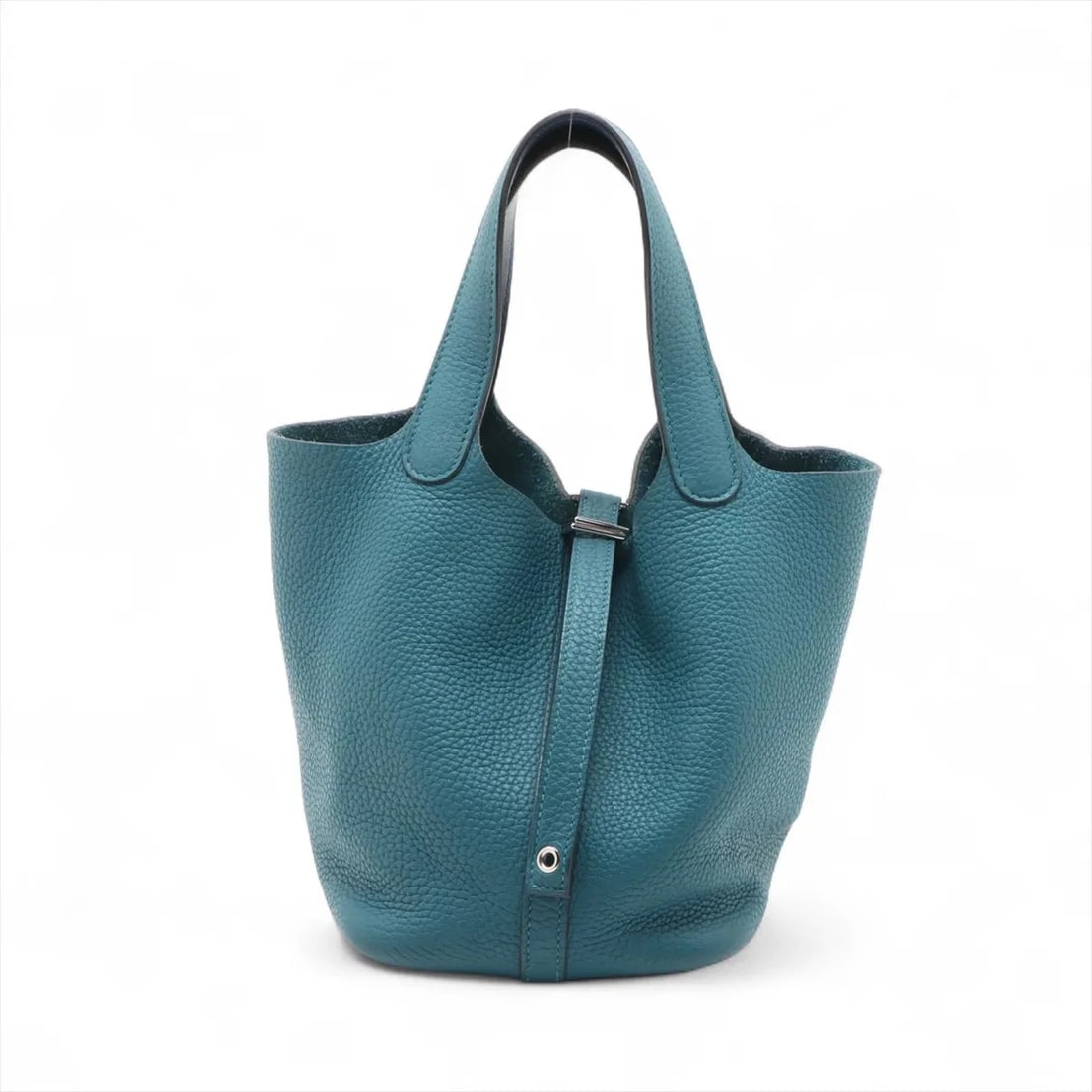 HERMES PICOTIN LOCK 18 PM ECLAT TAURILLON CLEMENCE: Hermes Picotin Lock 18 PM Eclat Taurillon Clemence Brand: Hermès Type: Hand bag Material: Taurillon Clemence Color: Veil Cypress x Deep Blue Size: Height:7.1inch Length:7.3inch Depth:5.3inch Handle h
