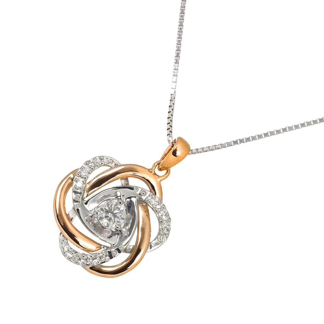 DIAMOND NECKLACE 18K K18 WG PG: Diamond Necklace 18K K18 WG PG Brand: Unbranded Type: Necklace Material: 750 White Gold,Pink Gold, Main Stone/Creation Natural Color: White Size: internal circumference of the chain:17.7inch(Adjustabl