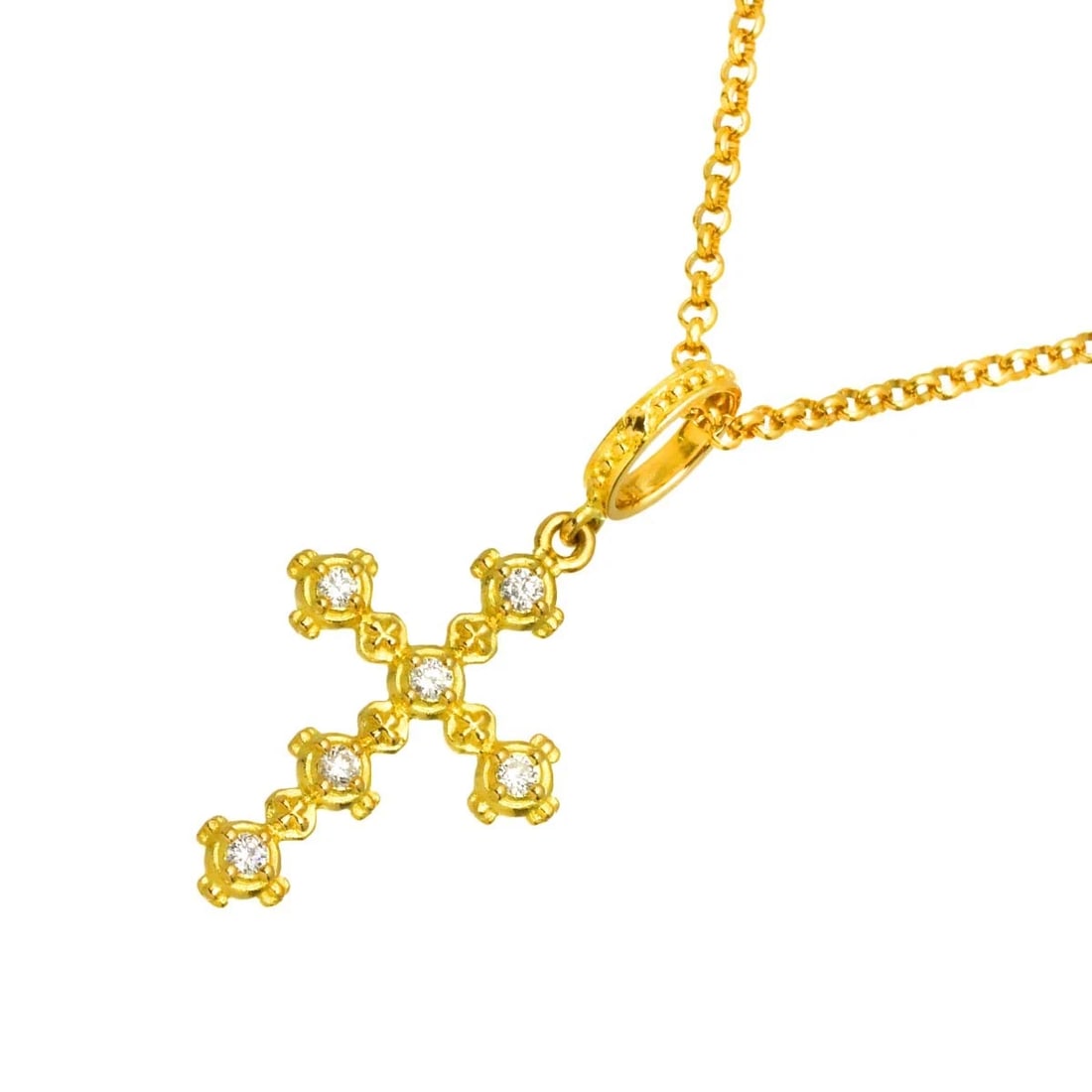 DIAMOND NECKLACE 18K YG YELLOW GOLD: Diamond Necklace 18K YG Yellow Gold Brand: Unbranded Type: Necklace Material: 750 Yellow Gold, Main Stone/Creation Natural Color: Yellow Gold Size: internal circumference of the chain:19.7inch-17.5inc