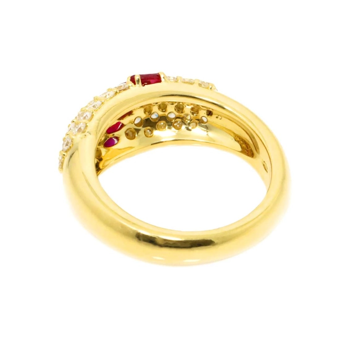 RUBY DIAMOND RING 18K YG - 3
