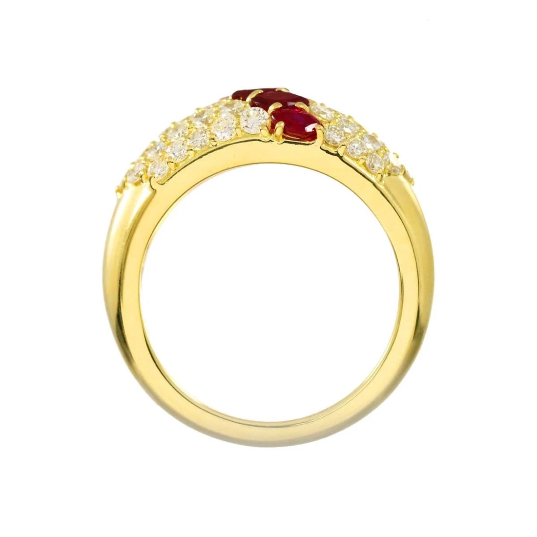 RUBY DIAMOND RING 18K YG - 4