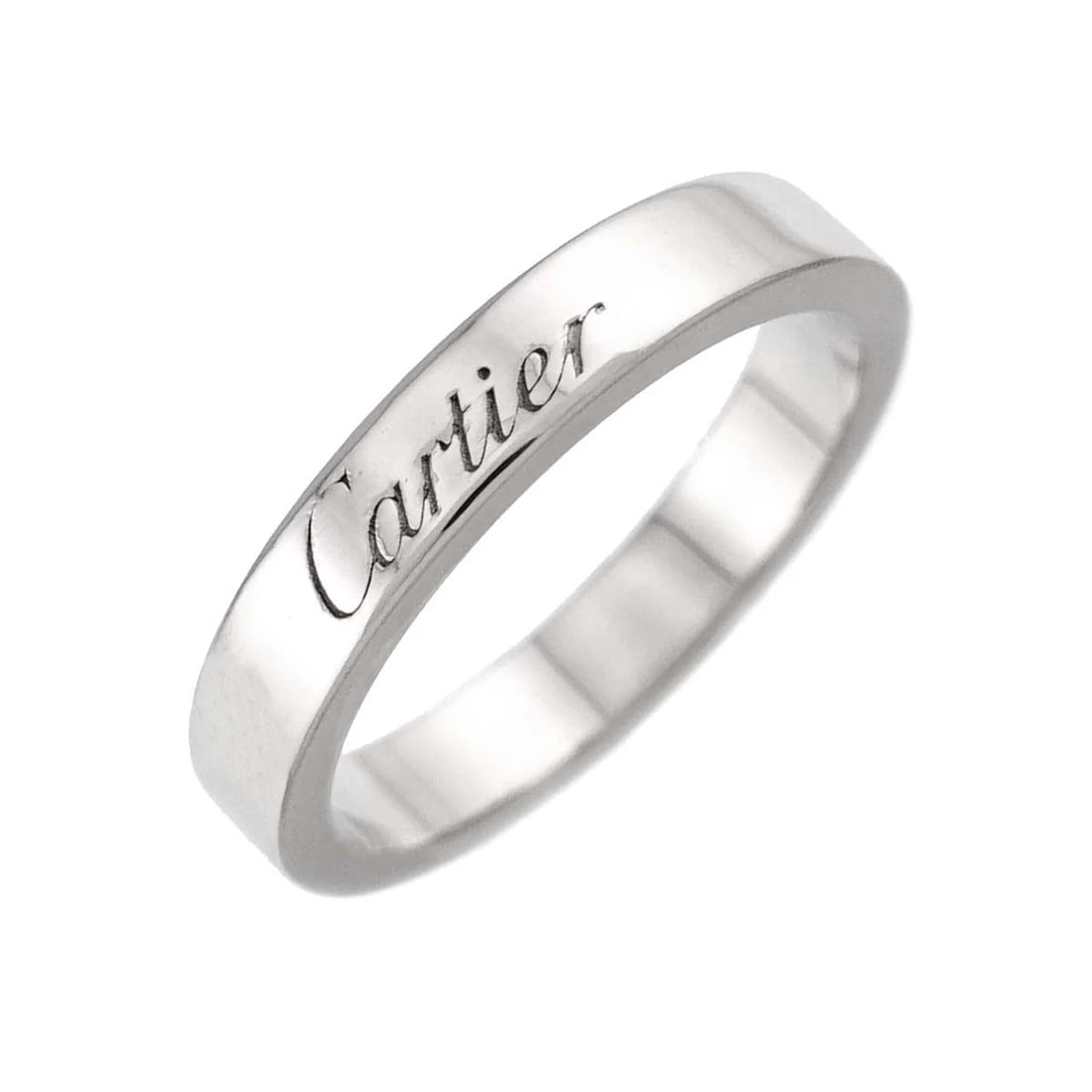 CARTIER C DE RING PLATINUM: Cartier C de Ring Platinum Brand: Cartier Type: Ring Material: Platinum, Color: Platinum Size: 4 (US) Accessories: None Accessories Notice: When purchasing pre-owned goods, please refer to the photos