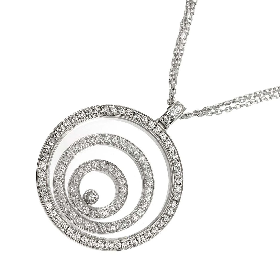 CHOPARD HAPPY SPIRIT DIAMOND LONG NECKLACE 18K WHITE GOLD: Chopard Happy Spirit Diamond Long Necklace 18K White Gold Brand: Chopard Type: Necklace Material: 750 White Gold, Main Stone/Creation Natural Color: White Gold Size: internal circumference of the
