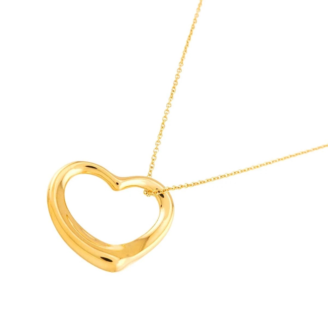 TIFFANY CO. OPEN HEART NECKLACE 18K YELLOW GOLD: TIFFANY Co. Open Heart Necklace 18K Yellow Gold Brand: TIFFANY Co. Type: Necklace Material: 750 Yellow Gold, Color: Yellow Gold Size: internal circumference of the chain:15.7inch Top Charm(max):W 22X 