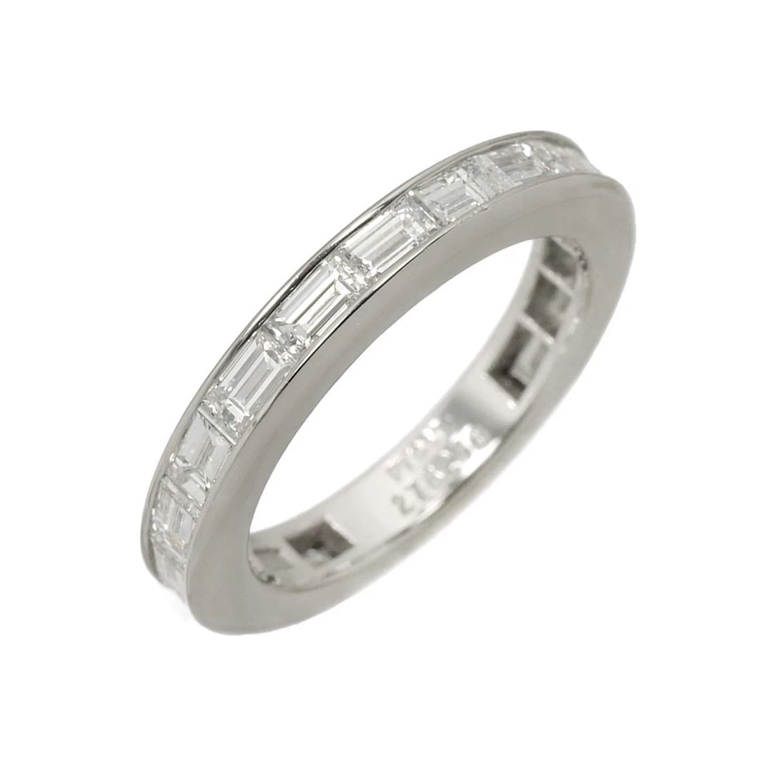 HARRY WINSTON BAGUETTE FULL DIAMOND RING PLATINUM: HARRY WINSTON Baguette Full Diamond Ring Platinum Brand: None Type: Ring Material: Platinum, Main Stone/Creation Natural Color: Platinum Size: 4.75-5 (US) Accessories: None Accessories Not