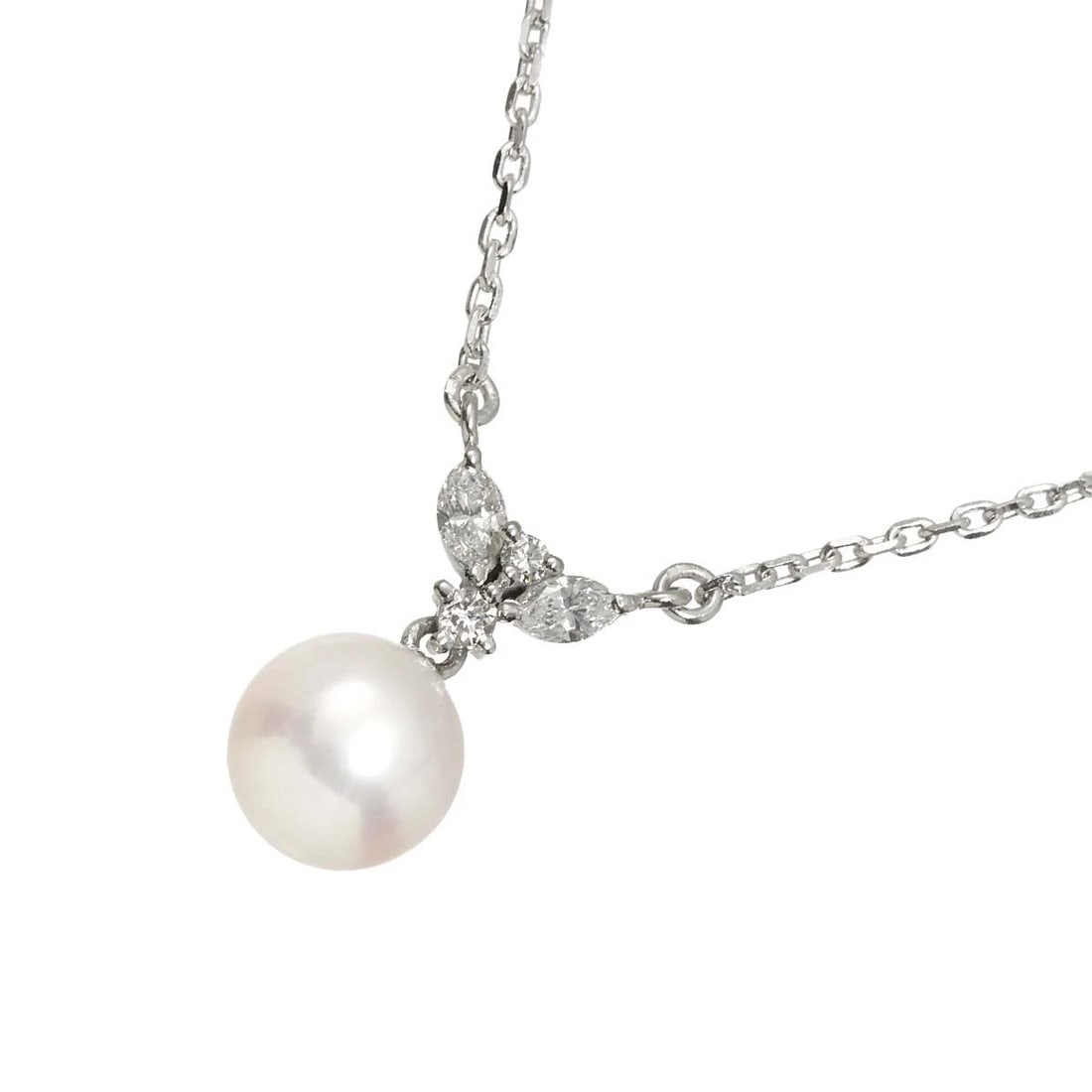 TASAKI AKOYA PEARL DIAMOND NECKLACE PT: TASAKI Akoya Pearl Diamond Necklace Pt Brand: TASAKI Type: Necklace Material: Platinum, Main Stone/Creation Akoya Pearl Diamond Color: Platinum Size: internal circumference of the chain:16.1inch Top C