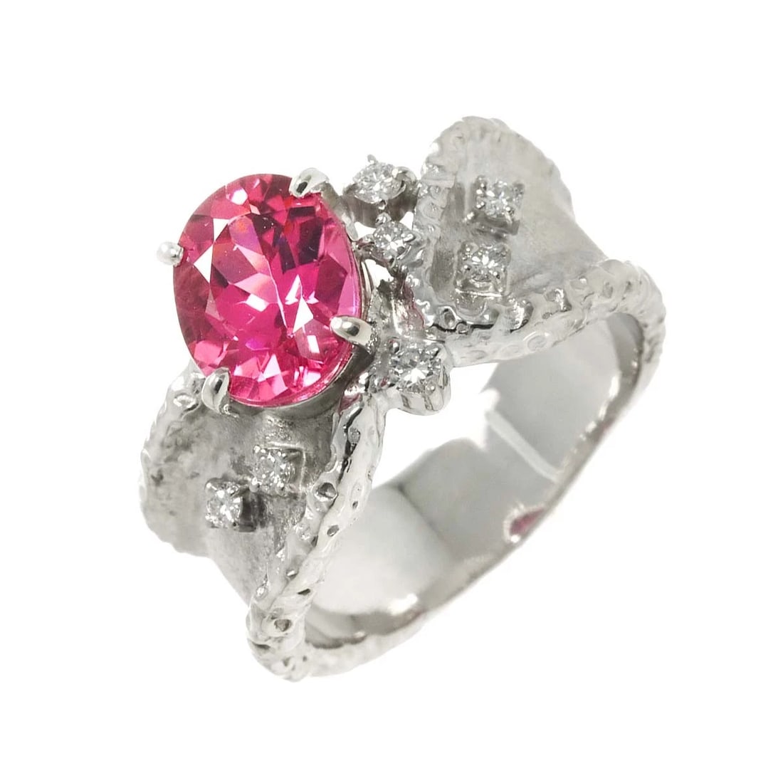 TOURMALINE DIAMOND RING PLATINUM (1 of 4)