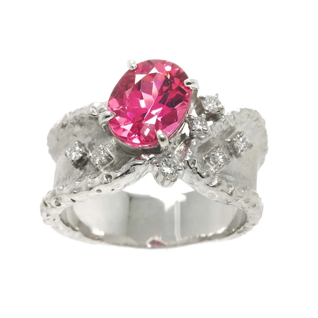 TOURMALINE DIAMOND RING PLATINUM - 2