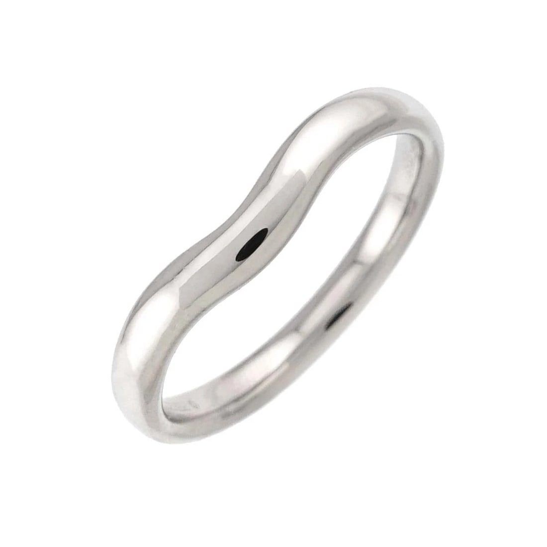 TIFFANY CO. WIDE CURVED BAND RING PLATINUM: TIFFANY Co. Wide Curved Band Ring Platinum Brand: TIFFANY Co. Type: Ring Material: Platinum, Color: Platinum Size: 7.5 (US) Accessories: None Accessories Notice: When purchasing pre-owned