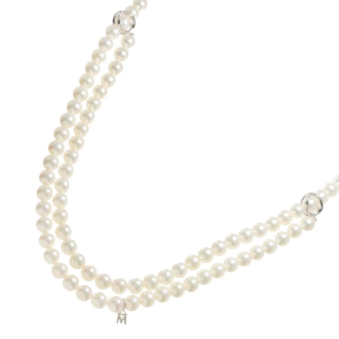 MIKIMOTO INFINITY AKOYA PEARL NECKLACE 18K: MIKIMOTO Infinity Akoya Pearl Necklace 18K Brand: MIKIMOTO Type: Necklace Material: 750 White Gold, Main Stone/Creation Akoya Pearl Color: White Gold Size: Length:apporox. 33.1inch Accessories: No