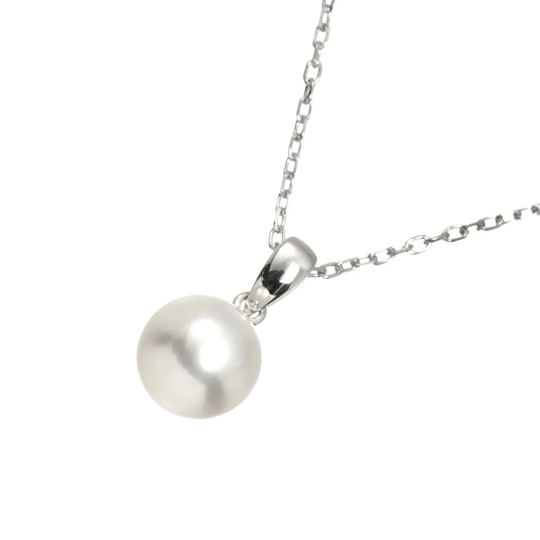 MIKIMOTO AKOYA PEARL NECKLACE 18K: MIKIMOTO Akoya Pearl Necklace 18K Brand: MIKIMOTO Type: Necklace Material: 750 White Gold, Main Stone/Creation Akoya Pearl Color: White Gold Size: internal circumference of the chain:15.7inch Top