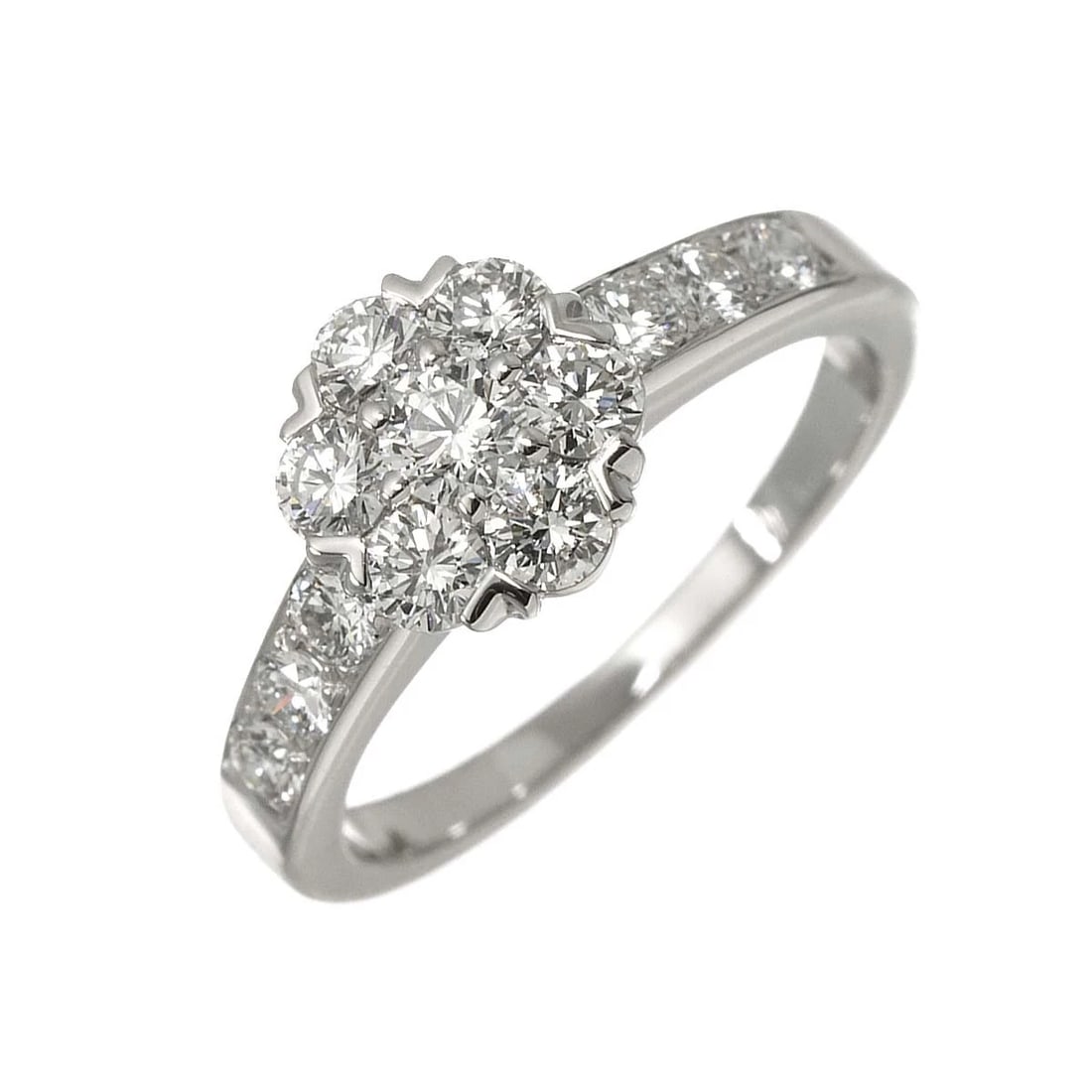 VAN CLEEF ARPELS FLEURETTE DIAMOND RING 18K: Van Cleef Arpels Fleurette Diamond Ring 18K Brand: Van Cleef Arpels Type: Ring Material: 750 White Gold, Main Stone/Creation Natural Color: White Gold Size: 4.5 (US) Accessories: None Acce