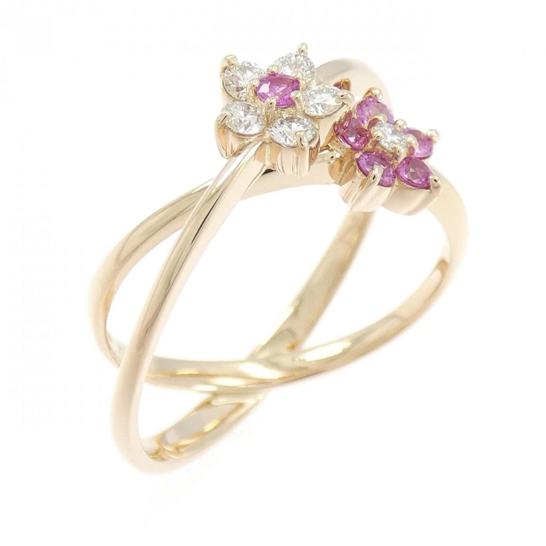PONTE VECCHIO FLOWER RING: Ponte Vecchio Flower Ring Brand: Ponte Vecchio Type: Ponte Vecchio Ring Material: K18 Pink Gold, Main Stone/Creation Sapphire Color: Pink Gold Size: US8 1/4 Accessories: None Accessories Notice: When